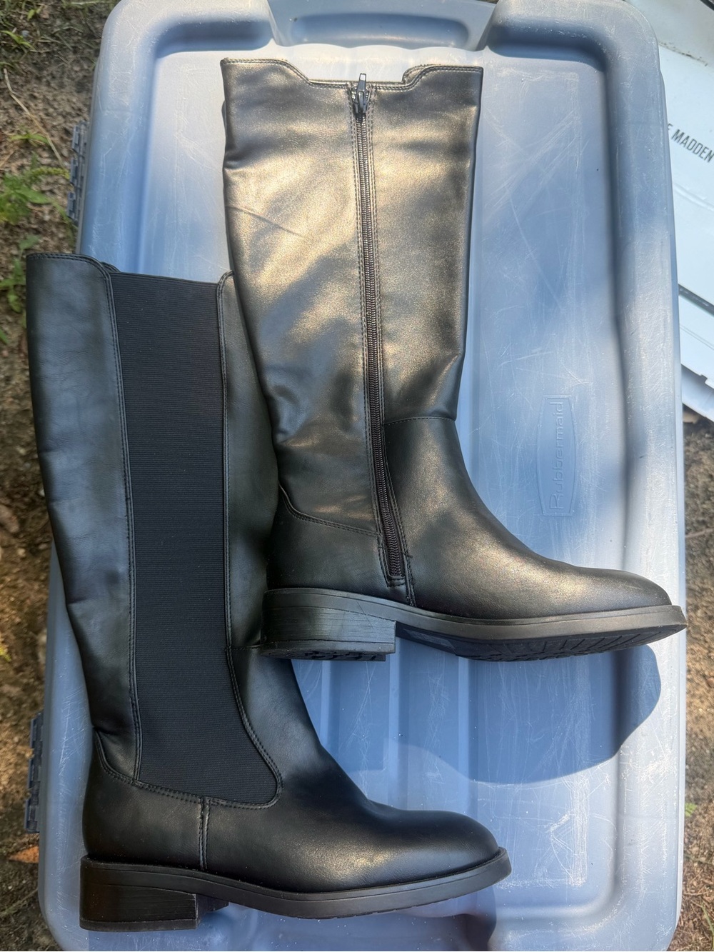 Steve Madden Black Women's Tall Riding Boots - Classic Knee-High Style brand